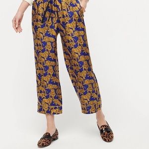 J. Crew Sleepy Lions Silk Pants | Size 8